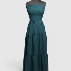 Cupshe Teal Corset Maxi Dress